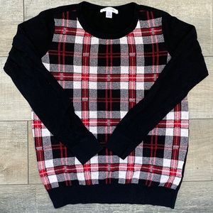 Motherhood Maternity Black and Red Sweater Large